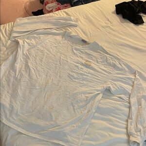 Hanes White Long Sleeve Tee